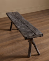 Rustic Weathered Oak Bench w/ Branch Legs, Sweden, 19th Century - Lone Fox