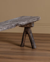 Rustic Weathered Oak Bench w/ Branch Legs, Sweden, 19th Century - Lone Fox