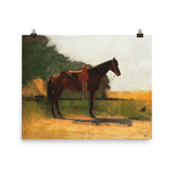 "Saddle Horse in Farm Yard" Art Print - Lone Fox