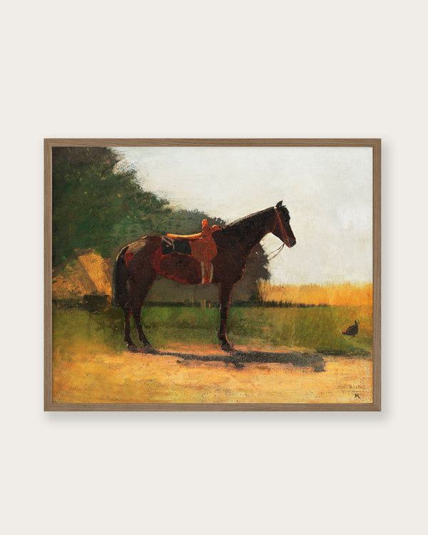 "Saddle Horse in Farm Yard" Art Print - Lone Fox