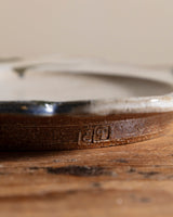 Scalloped Abstract Studio Pottery Plate, Signed - Lone Fox