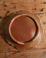 Scalloped Abstract Studio Pottery Plate, Signed - Lone Fox