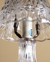 Scalloped Flower Etched Glass Table Lamp - Lone Fox