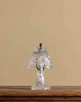 Scalloped Flower Etched Glass Table Lamp - Lone Fox