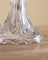 Scalloped Flower Etched Glass Table Lamp - Lone Fox