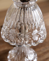 Scalloped Flower Etched Glass Table Lamp - Lone Fox