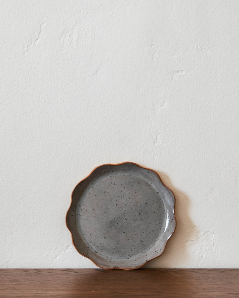 Scalloped Handmade Stoneware Plates - Lone Fox