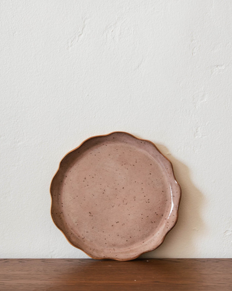 Scalloped Handmade Stoneware Plates - Lone Fox