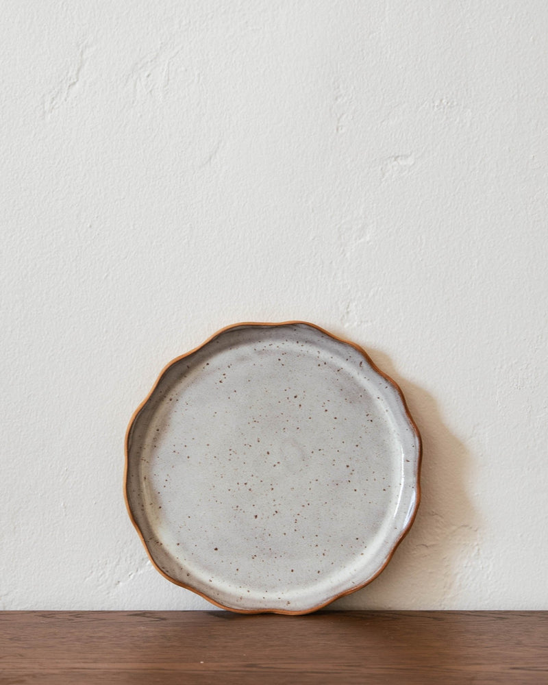 Scalloped Handmade Stoneware Plates - Lone Fox