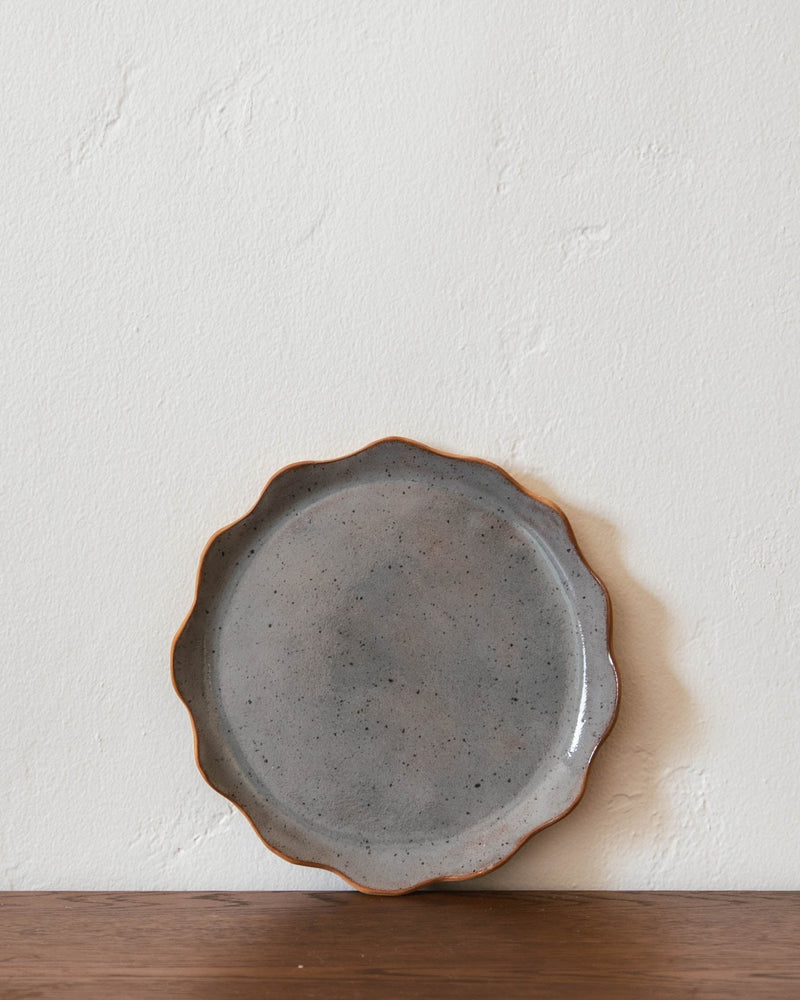 Scalloped Handmade Stoneware Plates - Lone Fox