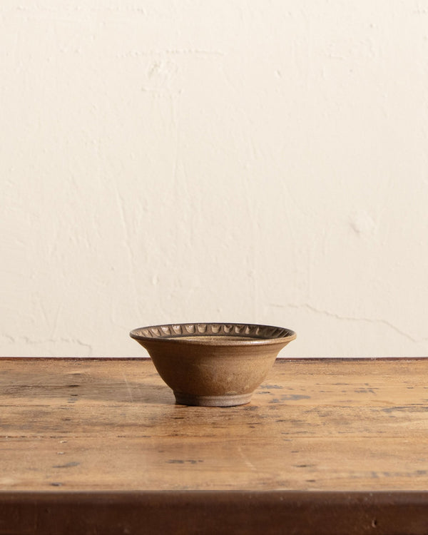 Scalloped Lip Studio Pottery Bowl - Lone Fox