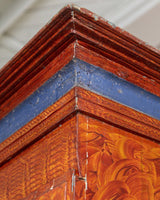 Scandinavian Folk Art Painted Secretary Cabinet, Dated 1916 - Lone Fox