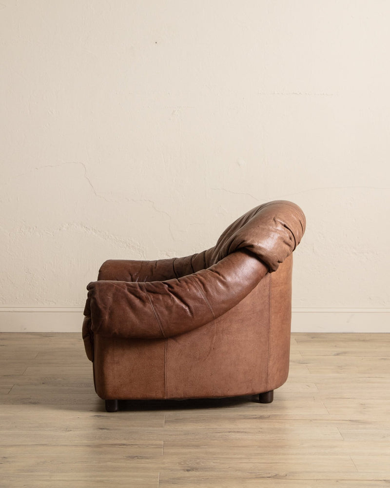 Scandinavian Leather Lounge Chairs, 1970's (2 Available) - Lone Fox