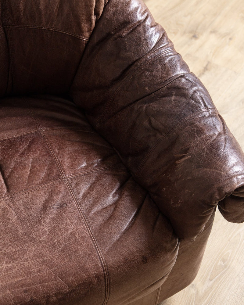 Scandinavian Leather Lounge Chairs, 1970's (2 Available) - Lone Fox