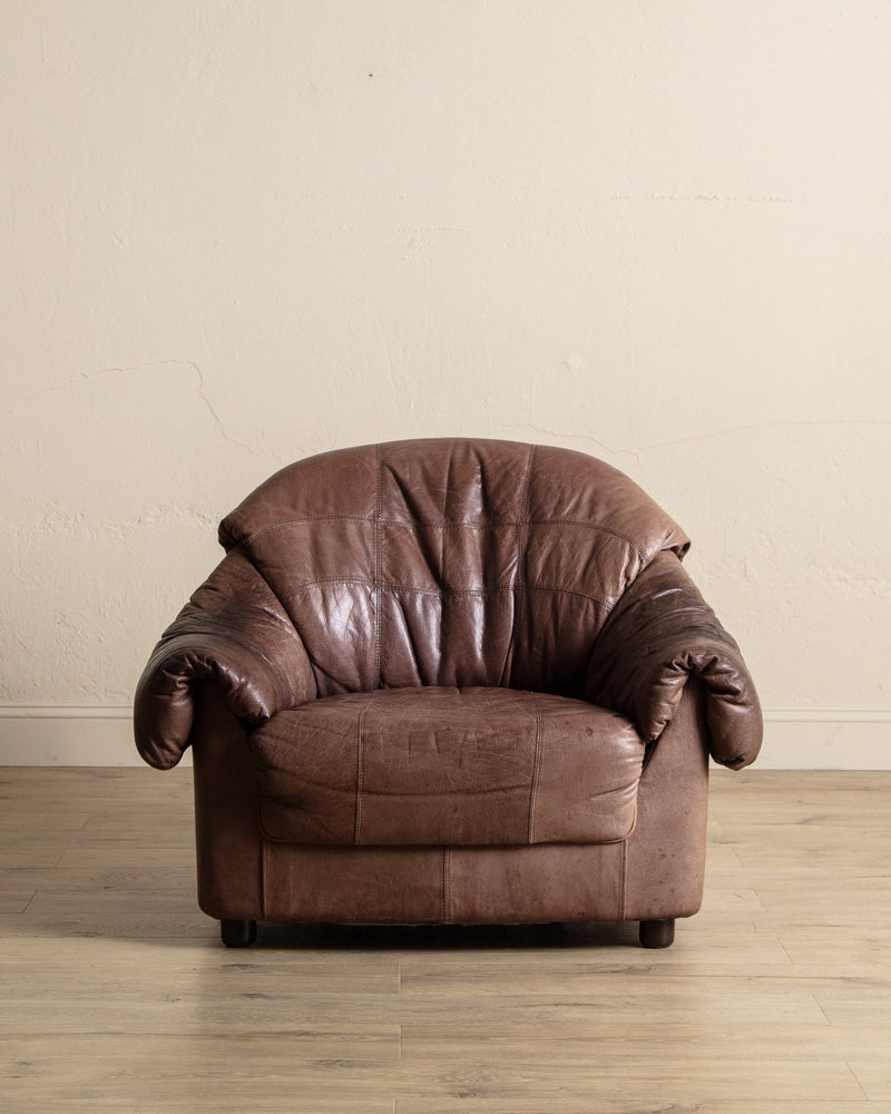 Scandinavian Leather Lounge Chairs, 1970's (2 Available) - Lone Fox