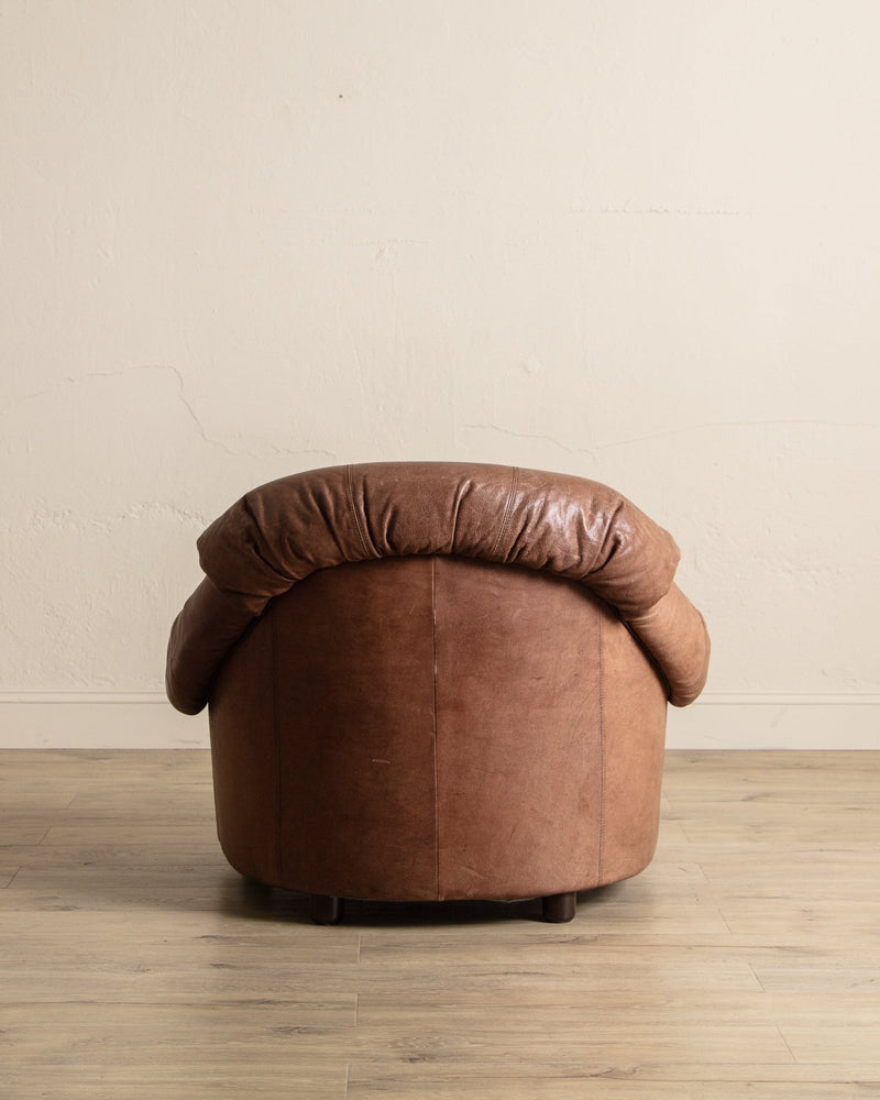 Scandinavian Leather Lounge Chairs, 1970's (2 Available) - Lone Fox