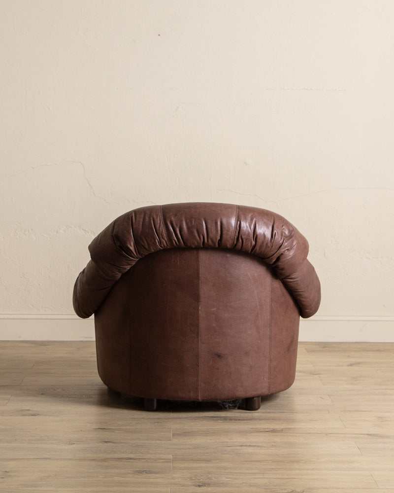 Scandinavian Leather Lounge Chairs, 1970's (2 Available) - Lone Fox