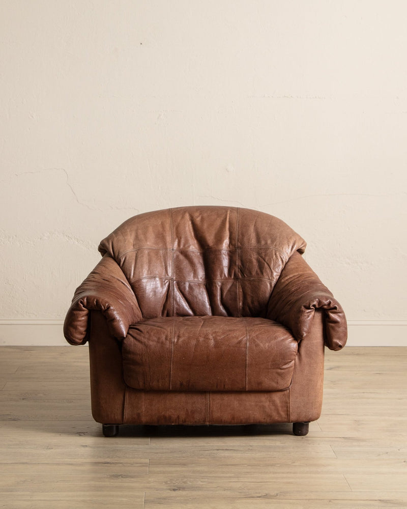 Scandinavian Leather Lounge Chairs, 1970's (2 Available) - Lone Fox