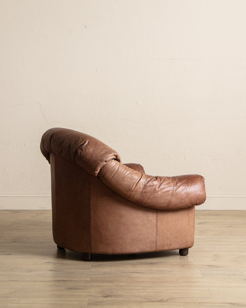 Scandinavian Leather Lounge Chairs, 1970's (2 Available) - Lone Fox