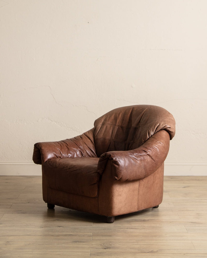 Scandinavian Leather Lounge Chairs, 1970's (2 Available) - Lone Fox