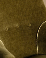 Scandinavian Lounge Chair in New Moss Chenille, 1950's - Lone Fox