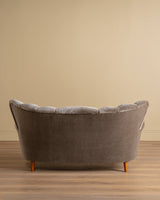 Scandinavian Sculpted Wingback Sofa in Otter Mohair, 1950s (2 available) - Lone Fox