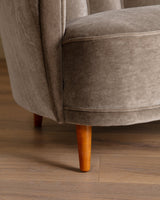 Scandinavian Sculpted Wingback Sofa in Otter Mohair, 1950s (2 available) - Lone Fox