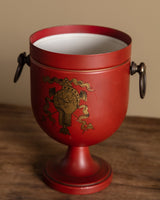 Scarlet & Gilt Tole Covered Urn Ice Bucket - Lone Fox