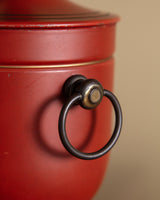 Scarlet & Gilt Tole Covered Urn Ice Bucket - Lone Fox
