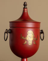 Scarlet & Gilt Tole Covered Urn Ice Bucket - Lone Fox