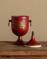 Scarlet & Gilt Tole Covered Urn Ice Bucket - Lone Fox