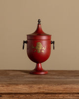 Scarlet & Gilt Tole Covered Urn Ice Bucket - Lone Fox