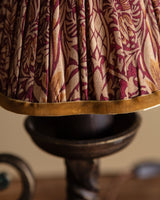 Scrolled Iron Table Lamp with Floral Pleated Shade, French, 1960s - Lone Fox