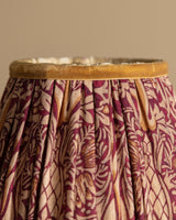 Scrolled Iron Table Lamp with Floral Pleated Shade, French, 1960s - Lone Fox
