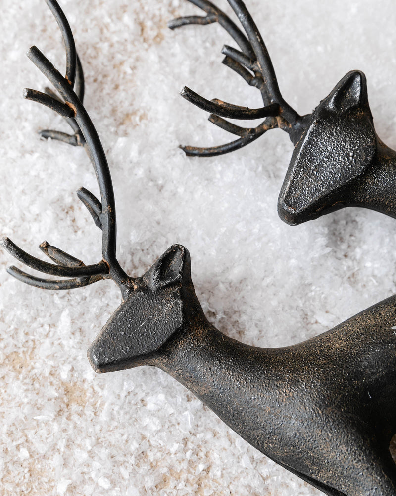 Sculpted Iron Reindeers - Lone Fox