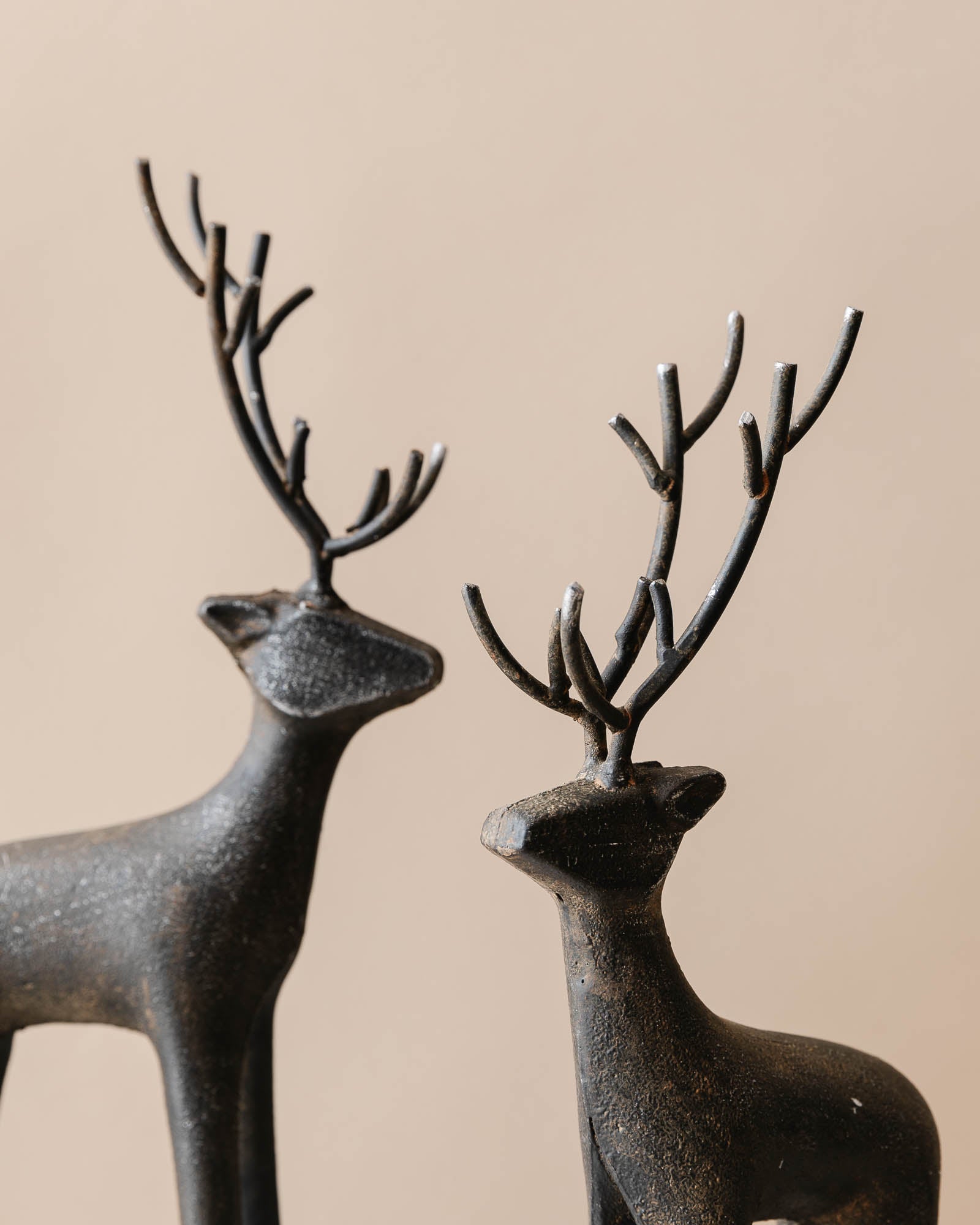 Sculpted Iron Reindeers - Lone Fox