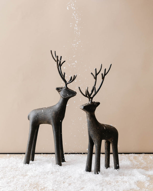 Sculpted Iron Reindeers - Lone Fox