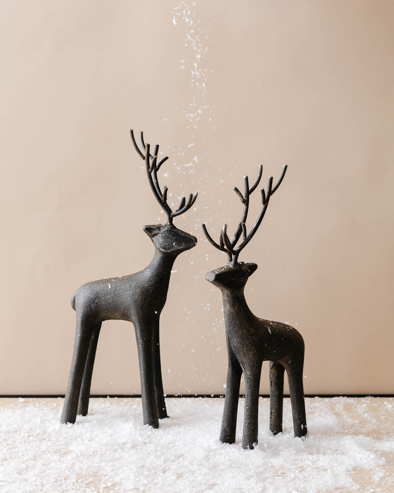 Sculpted Iron Reindeers - Lone Fox