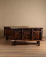 Sculptural Brutalist Elm Sideboard by Olavi Hanninen, Finland, 1950's (2 available) - Lone Fox
