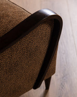 Sculptural Danish Fluted Lounge Chairs in Warm Dotted Chenille, 1950s (2 Available) - Lone Fox