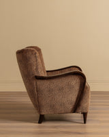 Sculptural Danish Fluted Lounge Chairs in Warm Dotted Chenille, 1950s (2 Available) - Lone Fox