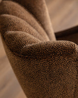 Sculptural Danish Fluted Lounge Chairs in Warm Dotted Chenille, 1950s (2 Available) - Lone Fox