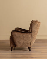 Sculptural Danish Fluted Lounge Chairs in Warm Dotted Chenille, 1950s (2 Available) - Lone Fox