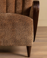 Sculptural Danish Fluted Lounge Chairs in Warm Dotted Chenille, 1950s (2 Available) - Lone Fox