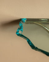 Sculptural Glass & Brass Wall Shelf #1 in the Manner of Fontana Arte, Italy - Lone Fox