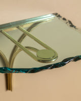Sculptural Glass & Brass Wall Shelf #1 in the Manner of Fontana Arte, Italy - Lone Fox