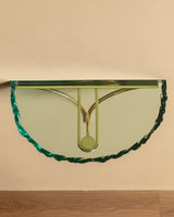 Sculptural Glass & Brass Wall Shelf #4 in the Manner of Fontana Arte, Italy - Lone Fox