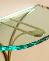 Sculptural Glass & Brass Wall Shelf #4 in the Manner of Fontana Arte, Italy - Lone Fox
