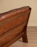 Sculptural Leather & Oak Sofa, France, 1950's - Lone Fox