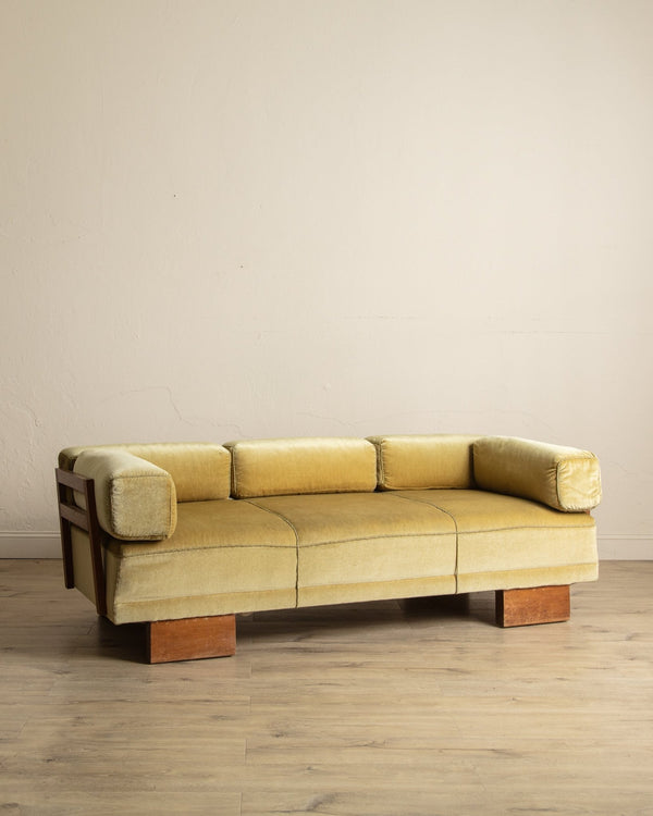 Sculptural Scandinavian Oak & Mohair Daybed / Sofa, 1970's - Lone Fox